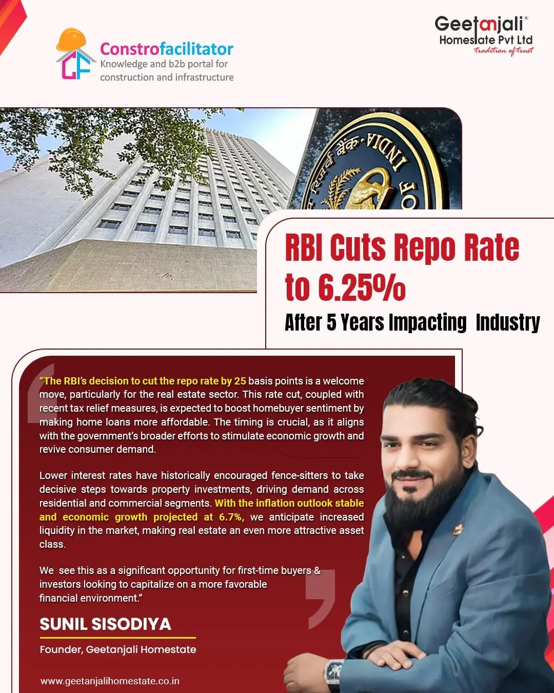 RBI Cuts Repo Rate to 6.25% After 5 Years: Industry Reactions &  Economic Impact