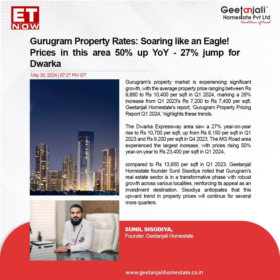 Gurugram Property Rates: Soaring like an Eagle! Prices in THIS area 50% up YoY - 27% jump for Dwarka Expressway