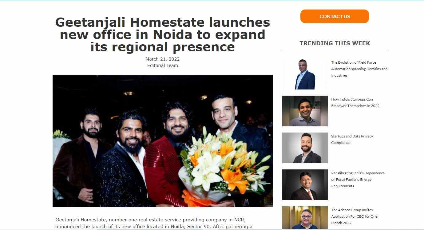 Geetanjali Homestate launches new office in Noida to expand its regional presence