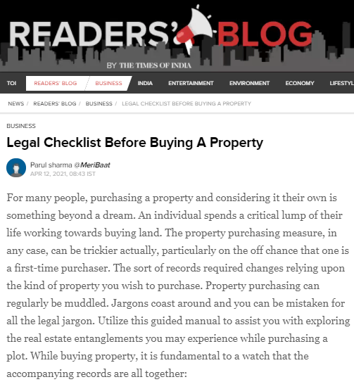 Legal Checklist Before Buying A Property