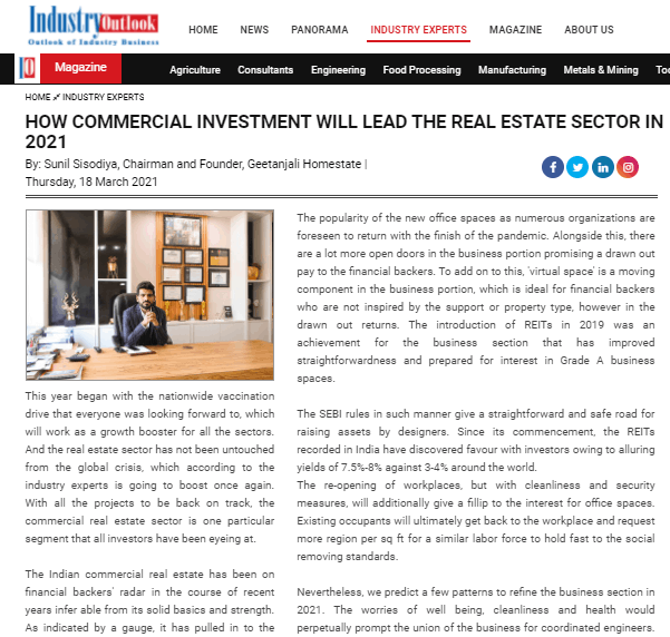 HOW COMMERCIAL INVESTMENT WILL LEAD THE REAL ESTATE SECTOR IN 2021