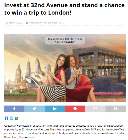 Invest at 32nd Avenue and stand a chance to win a trip to London!