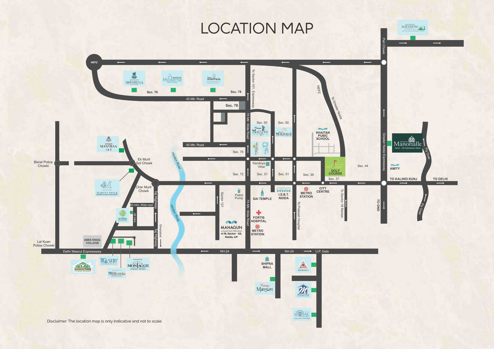 Mahagun Manorialle - location Map