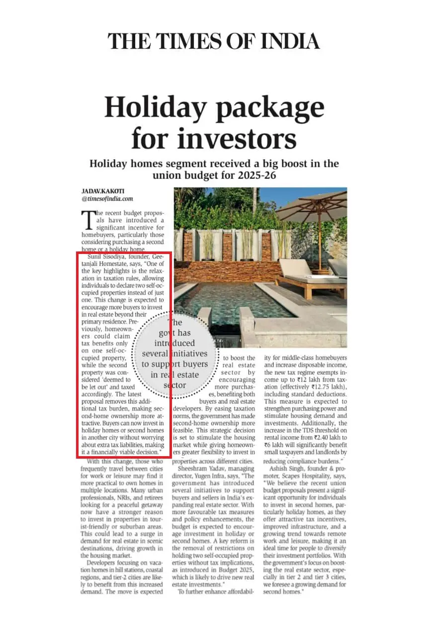 Holiday package for investors